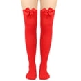 thumbnail image 3 of WHEANG Womens Long Socks Bowknot Pure Color Cute Socks Soft Stretchy Thigh High Socks Over The Knee Socks Festival Halloween Christmas Holiday Wear One Size 2026 Sales, 3 of 4