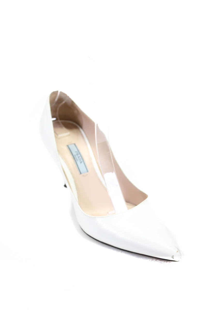 prada white heels