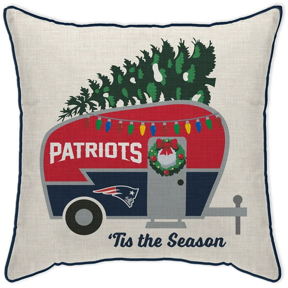 New England Patriots 18'' x 18'' Holiday Camper D-cor Pillow