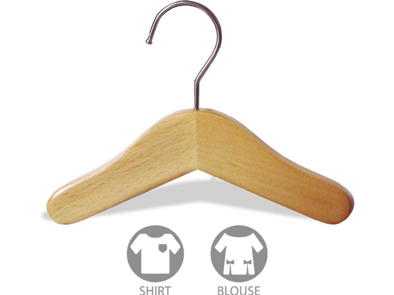INTERNATIONAL HANGER 6 inch Natural Wood Hanger for Doll, Pet, or Infants, 6 Pack