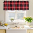 thumbnail image 4 of Valances for Windows Christmas Black Red Buffalo Plaid Rod Pocket Short Curtain for Bathroom Living Room Bedroom Classic Checker Grid 1 Panel 54x18in, 4 of 9