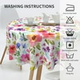 thumbnail image 5 of Spring Summer Floral Round Tablecloth 60 Inch Flower Table Clothes Multicolor Rustic Reusable Circle Table Cover for Picnic Party Dining Room Home Indoor Outdoor Decor, 5 of 6