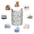 thumbnail image 4 of Fotbe Cute Rabbit Hold Carrot Pattern Laundry Basket with Handles, Waterproof Large Laundry Hamper, Wash Bag for Corner Dorm, Rolling Laundry Basket with Handles-Small, 4 of 6