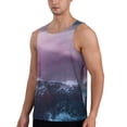 thumbnail image 2 of Easygdp lighthouse Waves Torrential Rain Men's Tank Top, Sleeveless Muscle T Shirts, Breathable, Quick-Dry, Loose for Gym, Running, Fitness - Medium, 2 of 9