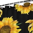 thumbnail image 3 of Black Sunflower Green Leaf Pattern Shower Curtain 72"x84" ,Bathroom Decorative Shower Curtains Set with 12 Hooks,Modern Waterproof Washable Shower Curtain, 3 of 6
