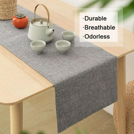 

Tablecloths - Rectangular Tablecloth Linen Farmhouse Tablecloth Waterproof Shrinkproof Soft Wrinkle Resistant Decorative Fabric Table Cover for Kitchen Gray 32*200CM Gray 32*200cm