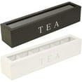 thumbnail image 2 of PUZOU Wooden Tea Storage Box, Coffee Sugar Tea Bag Organizer with 6 Compartments Home Storage Box, 2 of 8