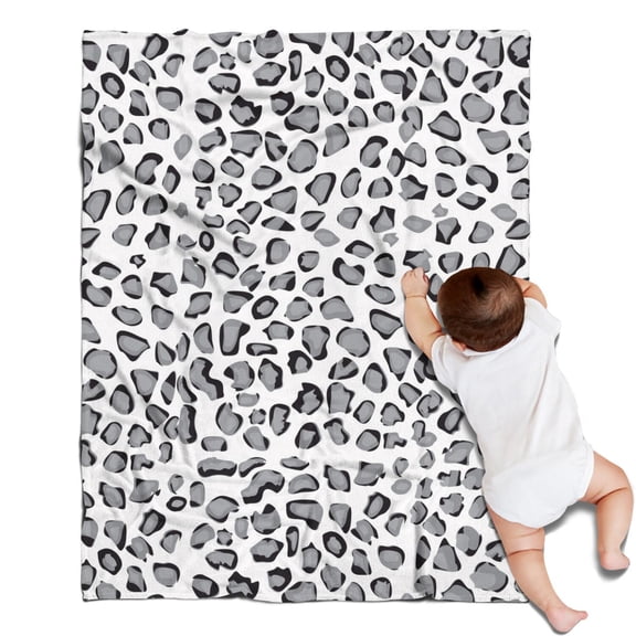 White and Gray Of Leopard Print Blanket,Comfortable Soft Flannel Throw Blanket,All Season,Warm Lightweight Blankets for Sofa Bed Couch Living Room Chair,30"x40"