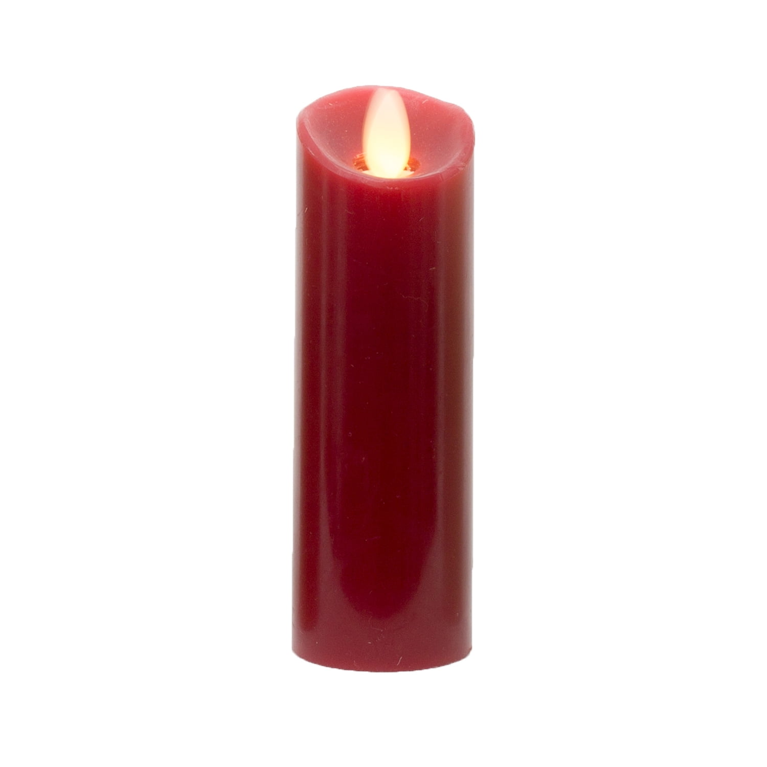 6" Slender Burgundy Battery Operated Flicker Flameless Pillar Candle