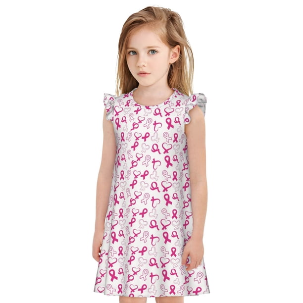 Balery Breast Cancer Awareness4 Camisón de princesa para niñas, pijama de algodón con mangas abullonadas, suave y bonito.-XX-Large