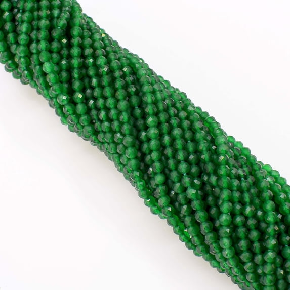 3-4mm Green Onyx Beads, Round Shape Green Onyx, Wholesale Beads, Loose Gemstone Beads