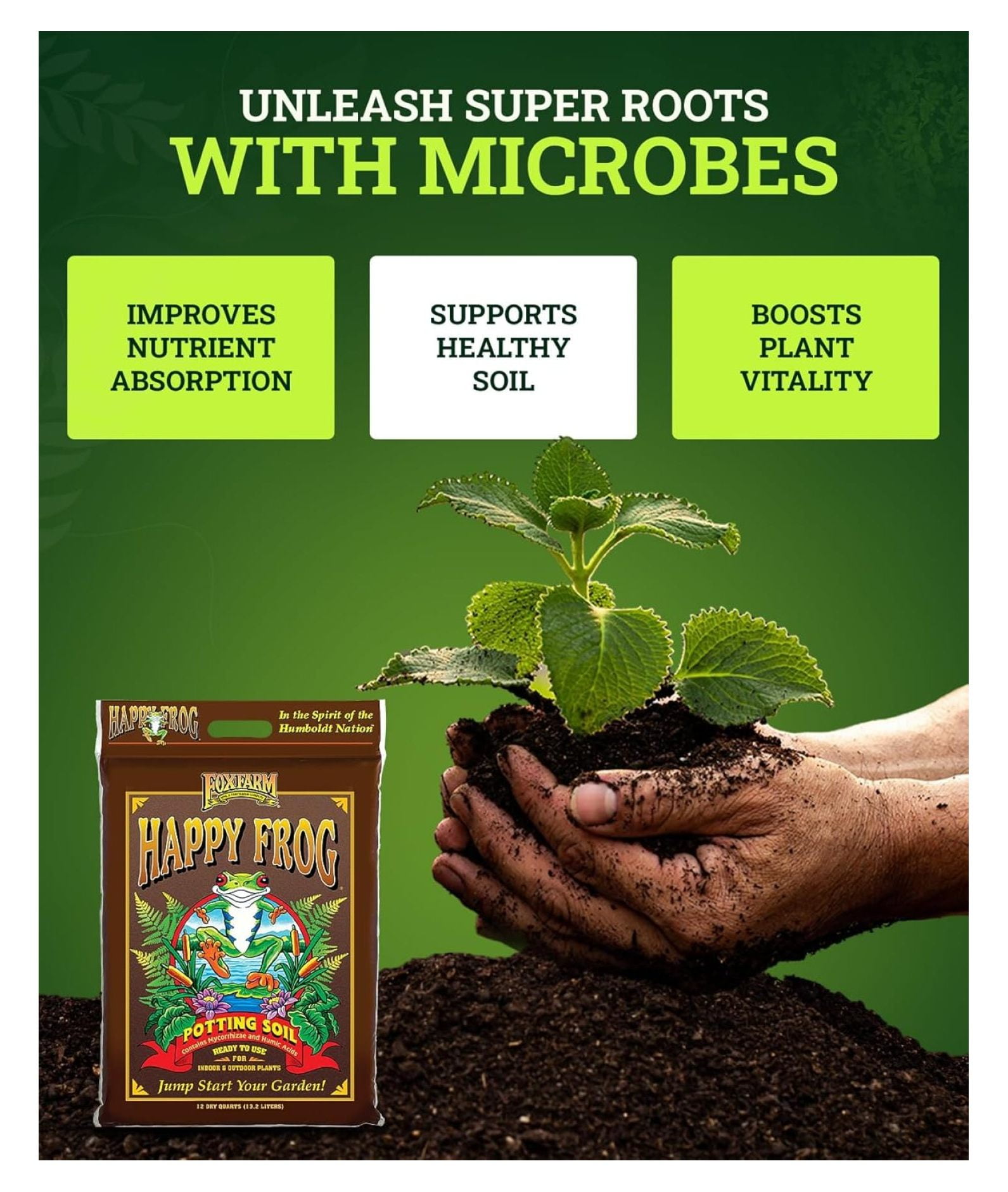 Happy Frog Potting Soil, 12qt – for Indoor/Outdoor Container Plants, Improves Root Efficiency, pH Adjusted for Optimal Nutrient Uptake – Contains Microbes and Humic Acids (Pack of 2)