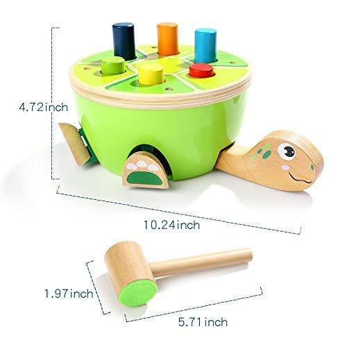 Pounding Bench Colorful Xylophone Toy Montessori Toddler Early Educational Preschool Learning Toys Christmas Birthday Gifts for Boy Girl Fine Motor Skills Ticca Wooden Hammering Pounding Toy 