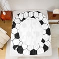 thumbnail image 5 of Homewish Boys Honeycomb Abstract Twin Sheet Sets, Monogrammed J Twin Fitted Sheet, Black White Initial Letter Flat Sheet, Microfiber Bedroom Decor, 3-Piece, 5 of 7