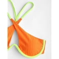 thumbnail image 4 of ZAFUL Women Swimsuit Mono Wire Padded Neon String Bikini Set Orange L, 4 of 5