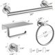 thumbnail image 2 of Juego de accesorios para baño de 5 piezas, incluye toallero de 16 pulgadas, aro para toallas, soporte para papel higiénico con estante, 2 ganchos, plateado, 2 of 5