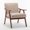 Light Camel, variant on MIKIBAMA Mid-Century Modern Chair with Solid Wood Frame, Accent Chair Extra-Thick Backrest, Blue
