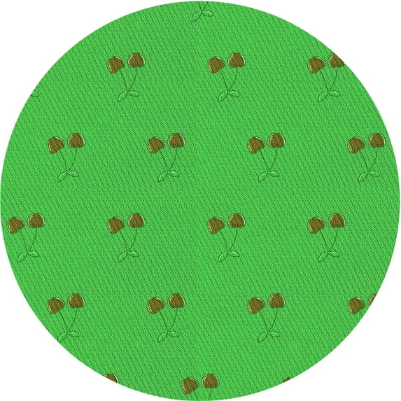 Ahgly Company Indoor Round Patterned Lime Green Area Rugs, 7' Round