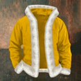 thumbnail image 2 of Santa Coat Men Christmas Sherpa Lined Winter Jackets (Yellow XXXXXL), 2 of 5