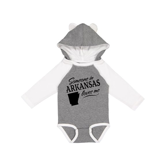 Inktastic Someone in Arkansas Loves Me Boys or Girls Long Sleeve Baby Bodysuit
