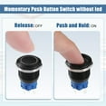 thumbnail image 4 of Unique Bargains 2pcs 19mm Car Interior Pressure Switch Self-Locking Push Button with Ring Lighting LED 1NO 1NC Blue, 4 of 6