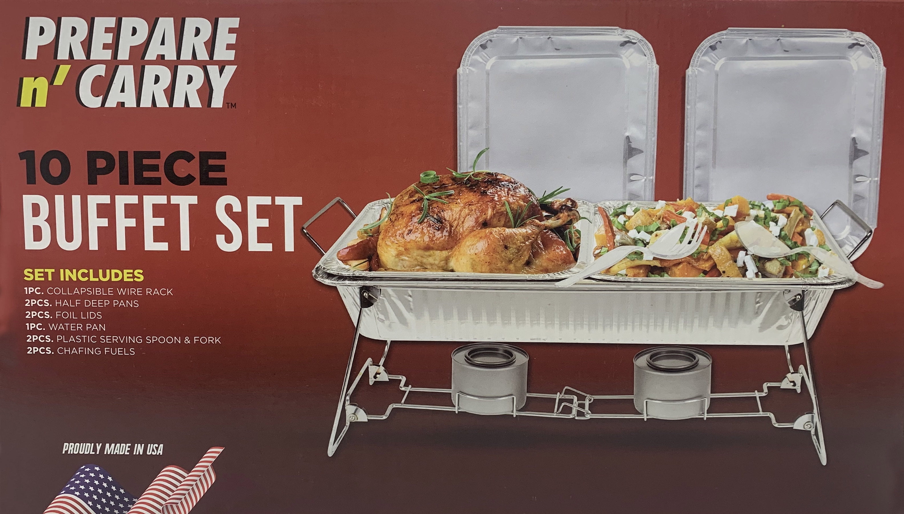 Prepare N' Carry Aluminum Buffet Set, 10 Piece