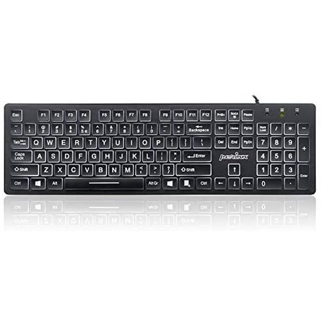 Teclado Perixx PERIBOARD-317 LED Letras Grandes 104 Teclas