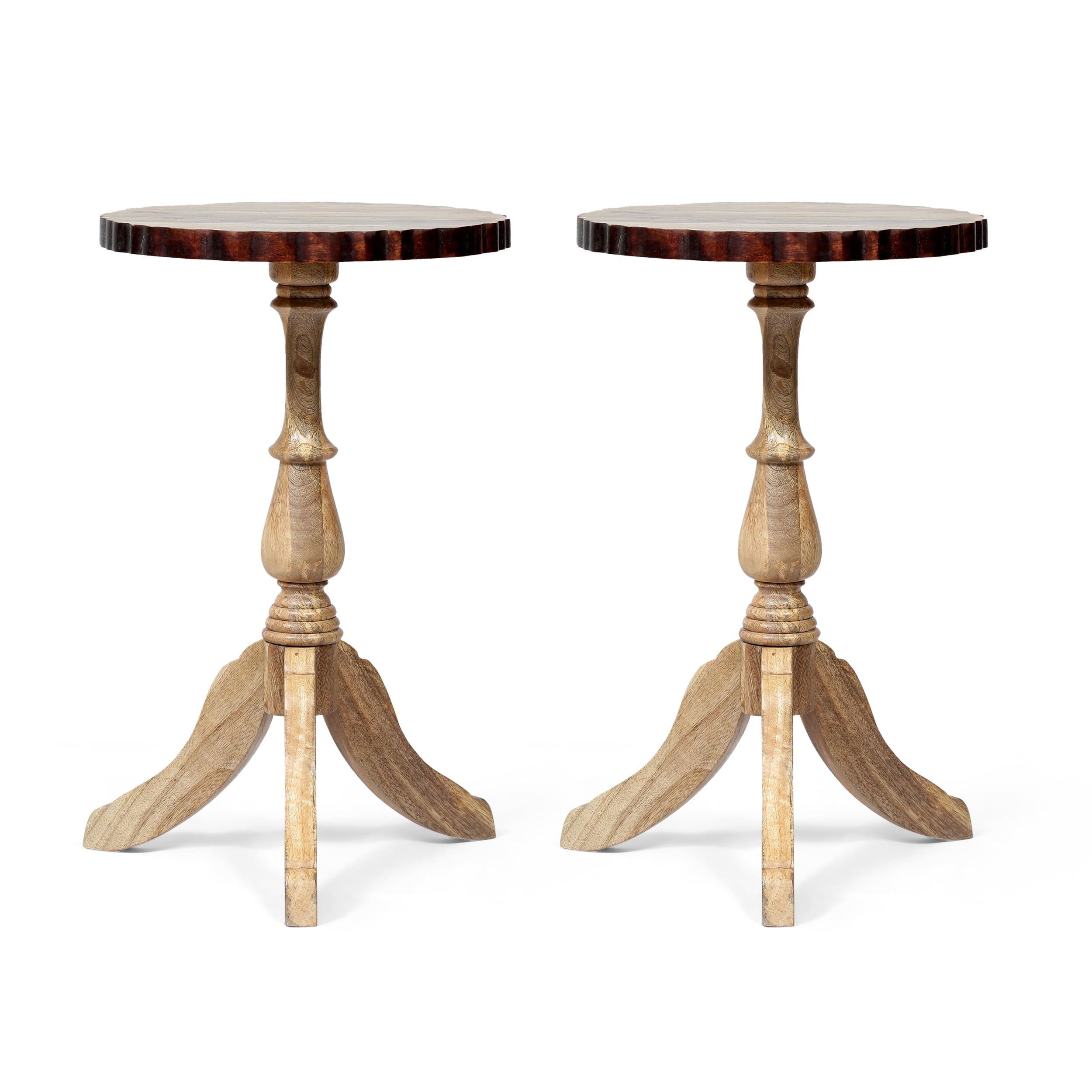 Noble House Rooker Mango Wood End Table (Set of 2), Natural