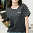 thumbnail image 5 of B91xZ Mignon Womens Tops Coupe Classique Manches Courtes Col Rond T-Shirt, Gris Foncé L, 5 of 5