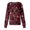 Deep Red, variant on Halloween Scrub Jacket for Women Button Front Pumpkin Ghost Bat Graphic Scrub Top Funny Nurse Uniform Gray M