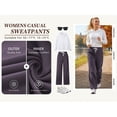 thumbnail image 4 of TEMOFON Sweatpants for Women Wide Leg Pants Fall Sweatpants with Pockets Elastic Waistband Comfy Pants Women Winter Lounge Pants Purple XXL, 4 of 8
