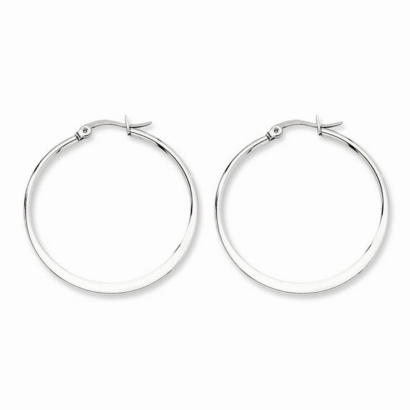 Stainless Steel 40mm Diameter Hoop Earrings