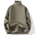 thumbnail image 2 of Hinvhai Men's Ribbed Turtleneck Sweater Casual Basic Long Sleeve Knitted Pullover Sweater Green 4(S), 2 of 3