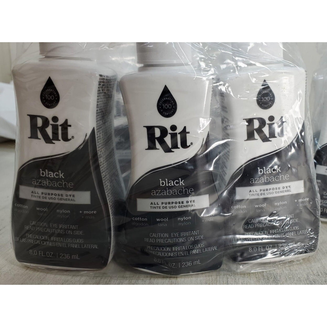 Rit All-Purpose Liquid Dye, 8 Ounce, Black - 12 Pack