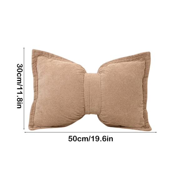 Rkxzt Pillow Linen Bow Pillow Cushion Lumbar Sofa Pillow 19.6x11.8 Inches Two-Purpose Decorative Throw Pillow Bedding|Cotton,Khaki