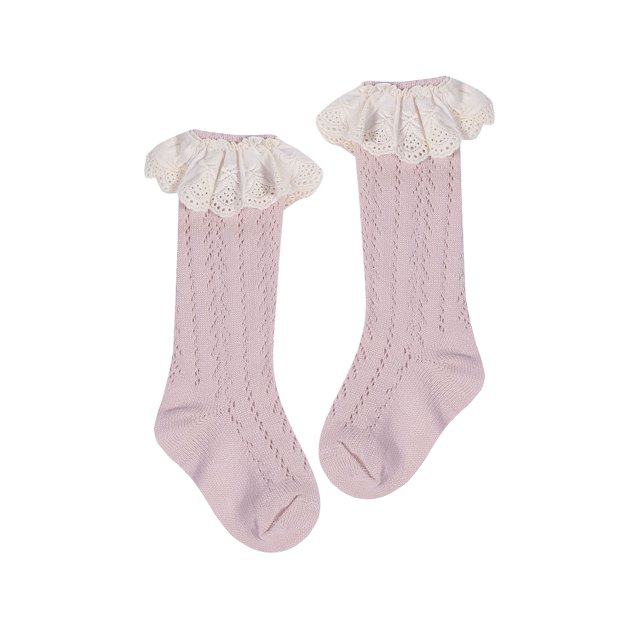 SAYOO Calcetines de encaje de princesa para niños y niñas, calcetines de algodón finos y dulces calados de color sólido para 1-5 años SAYOO casual