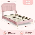 thumbnail image 7 of Full Bed Frame with Storage Headboard, Girls Bed Frame with 2 Drawers, Velvet Platform Bed Mattress Foundation, Heavy Duty Steel Support Legs, Easy Assembly, No Box Spring Needed, 7 of 7
