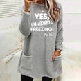 thumbnail image 2 of Sexlip Womens Hooded Sweatshirt Freelancing Slogan Print Design Pocket Soft Fabric Relaxed Silhouette for Daily Wear Gray S, 2 of 4