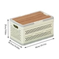 thumbnail image 3 of Shipiny Outdoor Portable Foldable Picnic Basket, Handheld Multifunctional Storage Box, Household Miscellaneous Storage Basket for Camping, Travel and Daily Use, Beige, 3 of 7
