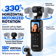 thumbnail image 4 of Ourlife Pocket Vlogging Camera with 2-Axis Gimbal, 330° Rotating Head, 1.72" Touchscreen, AI Face Tracking, 2400mAh Battery, 64GB U3 Kit, Black, 4 of 10