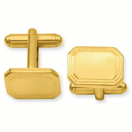 Gold-plated Kelly Waters Polished Rectangle Cuff Links