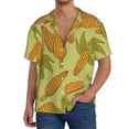 thumbnail image 2 of Picia Corn Men's Linen Shirts Short Sleeve Cuban Beach Shirts Casual Shirts Button Down Shirt for Men Beach Summer Wedding Shirt-X-Large, 2 of 7