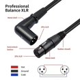 thumbnail image 3 of 3 Pin XLR Right Angle Male to Female Plug Microphone Audio Cable Shielded Cord Musical Instruments A, 3 of 5