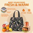 thumbnail image 5 of Pioneer Flower Floral Print Pattern Insulated Lunch Bag for Women & Adults,Large Portable Soft Cooler Lunch Bag,Thermal Food Storage Tote with Pearl Cotton,8.66L,8.75x5.75x9.5 Inch, 5 of 6