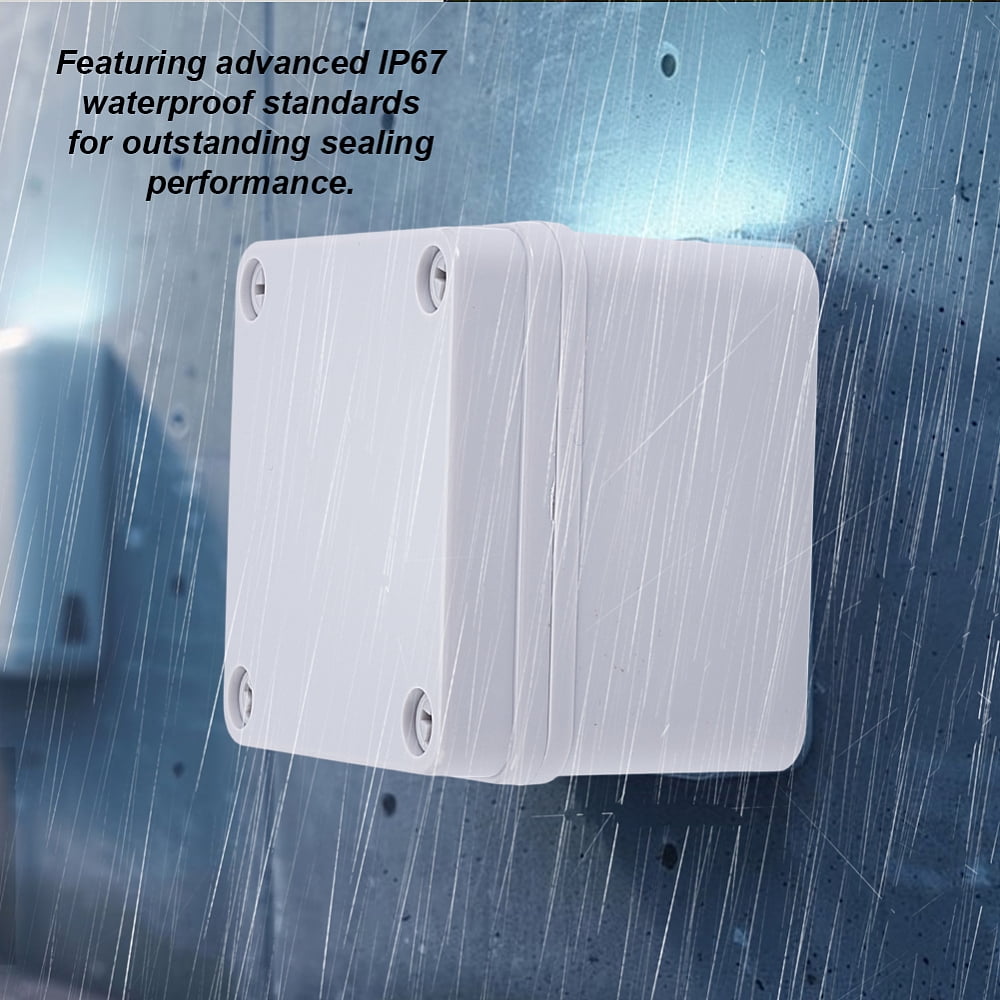 Outdoor Waterproof Plastic Junction Box Square Light Grey 99x99x76mm Inner Diameter: 93x93mm