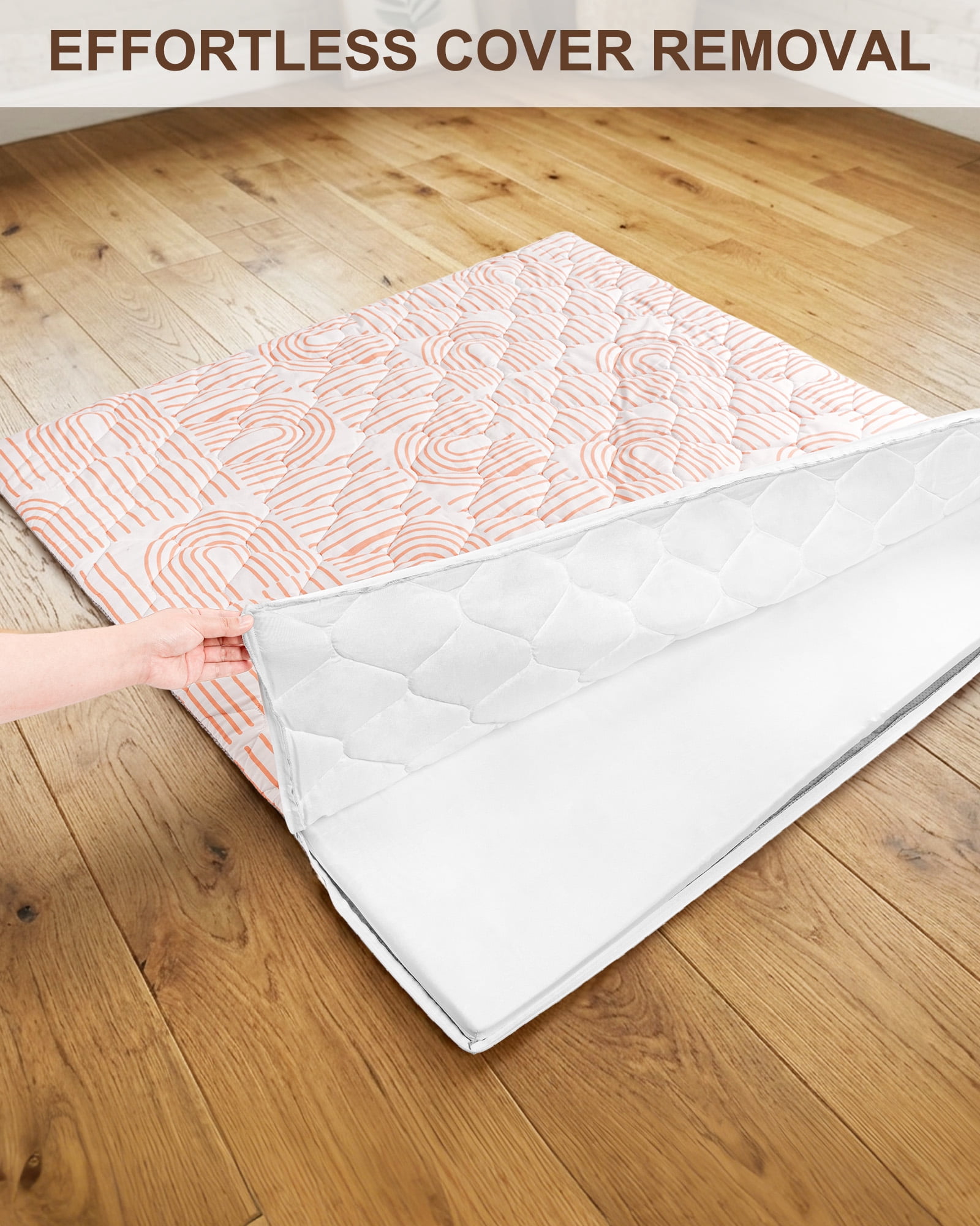Zenkitch Baby Play Mat,Removable Washable Cover,50" × 50" ,Soft and Non-Slip for Infants and Toddlers, Suitable for Playpen and Floors