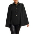 thumbnail image 1 of INSPIRE CHIC Women's Cape Blazer Button Front Split Sleeve Workwear Cape Coat Casual Shawl Jackets Black S, 1 of 1