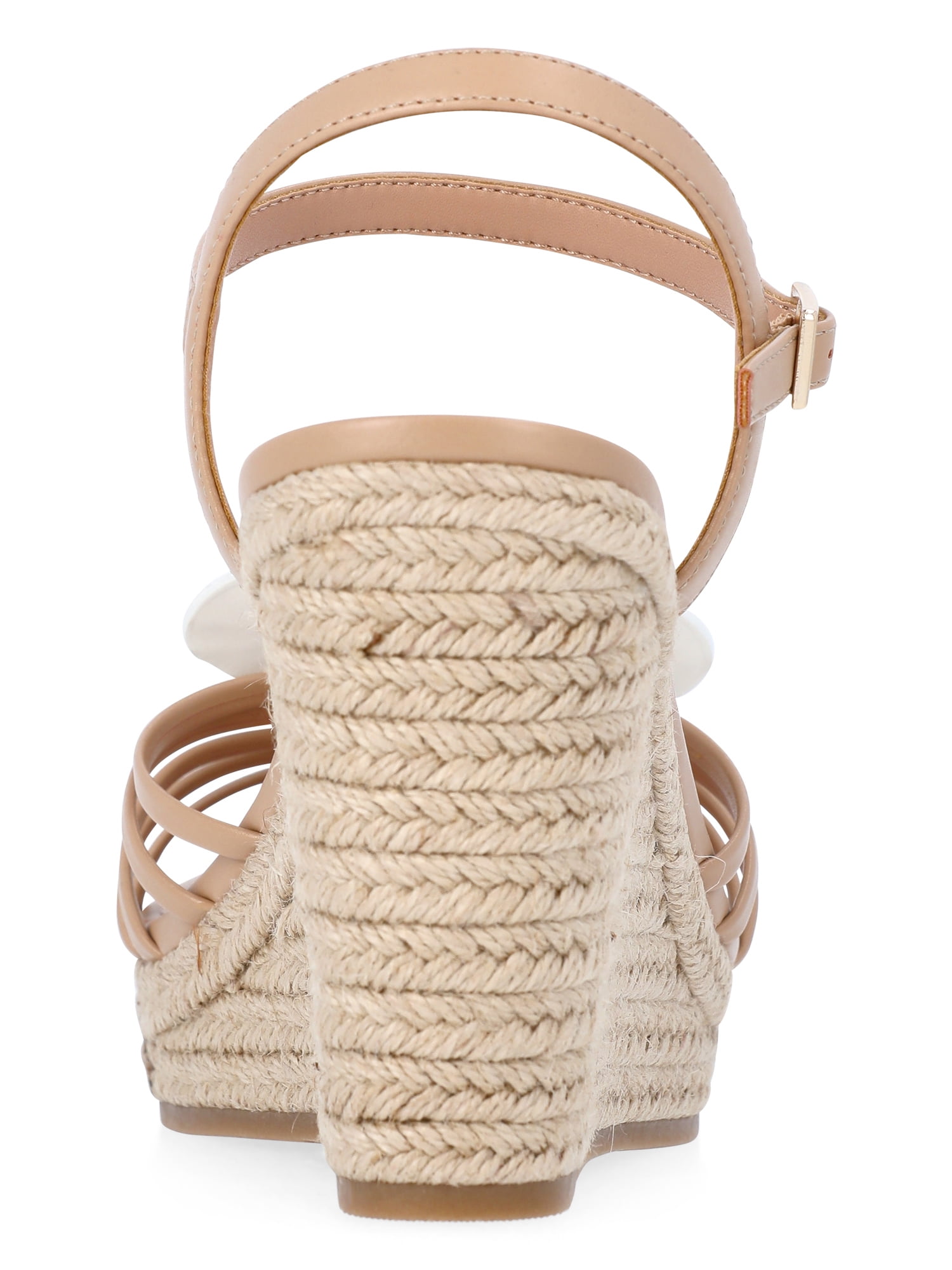 Time and Tru Women's Flower Espadrille Wedge Sandals
