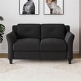 thumbnail image 4 of Home Square Ensemble Transitionnel 2 Pcs avec Sofa et Causeuse, Noir, 4 of 15