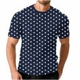 thumbnail image 2 of Zylanna Men's T-Shirts Tee, Summer Crew Neck Short Sleeve Dot Print Fashion Tops for Mens Navy, 2 of 7